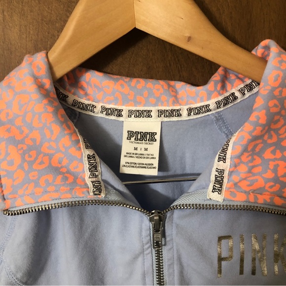 PINK 1/4 zip pullover medium - Picture 4 of 7